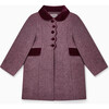 Anisa Girl Coat, Burgundy - Coats - 1 - thumbnail
