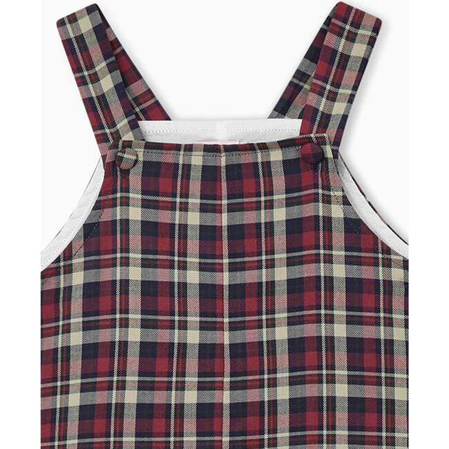 Buganvilla Baby Dungarees, Navy Tartan - Overalls - 6