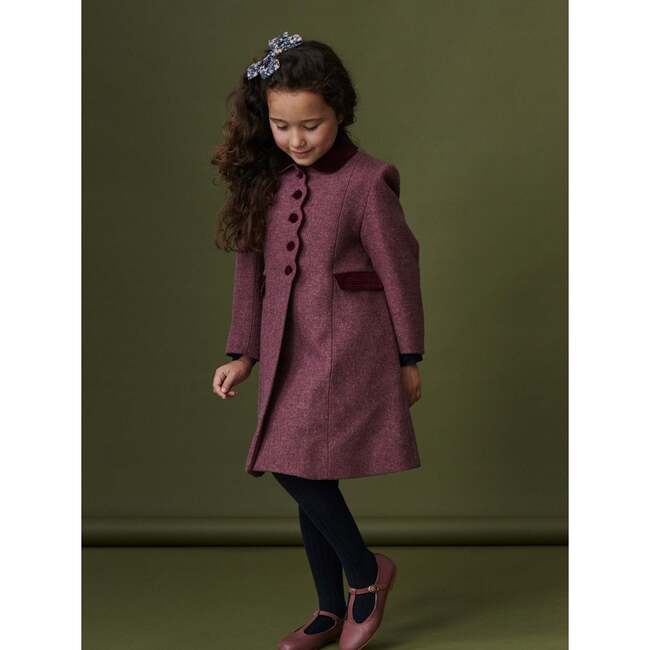 Anisa Girl Coat, Burgundy - Coats - 3