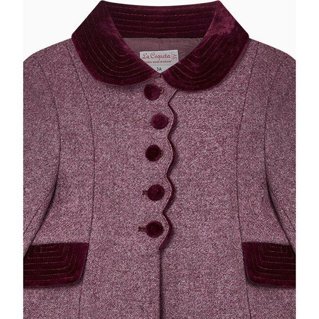 Anisa Girl Coat, Burgundy - Coats - 4