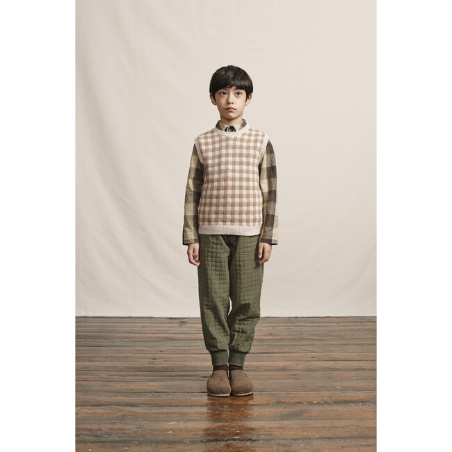 Ian Vest, Camel Gingham - Vests - 3