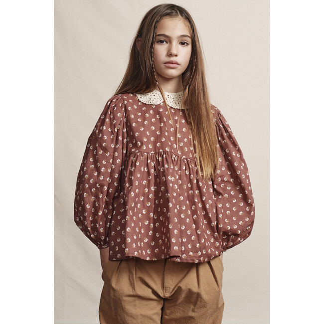 Flora Blouse, Walnut Ditsy Floral - Blouses - 2