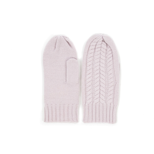 Women's Cashmere Mittens, Light Pink - Gloves - 1