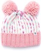 Kids Pom Pom Winter Hat, Pink - Hats - 1 - thumbnail