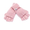 Kids Fingerless Gloves, Pink - Gloves - 1 - thumbnail
