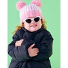 Kids Pom Pom Winter Hat, Pink - Hats - 2