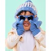 Kids Fingerless Gloves, Blue - Gloves - 2