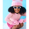 Kids Fingerless Gloves, Pink - Gloves - 2