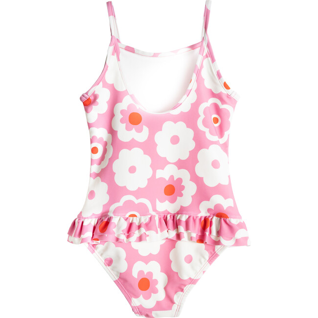 Malia One Piece Swimsuit, Pink & Cream Retro Floral - One Pieces - 3