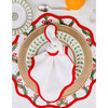 Square Scalloped Napkins - White with Rosebud Trim - Tabletop - 2