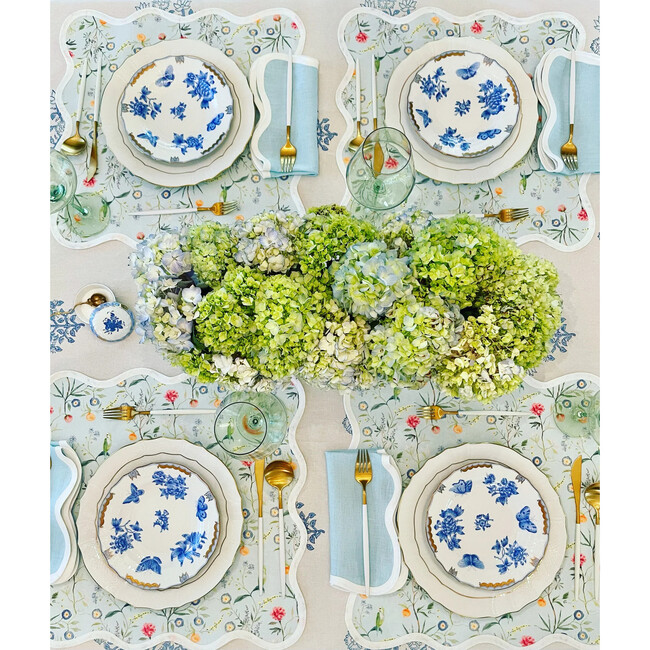 Linen Scalloped Napkins, Sky Blue - Tabletop - 2