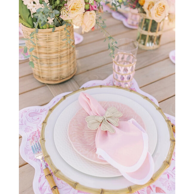Linen Scalloped Napkins, Peony Pink - Tabletop - 2