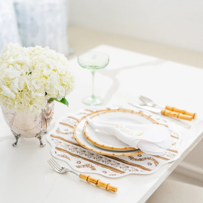 Linen Scalloped Napkins, Lily White - Tabletop - 3