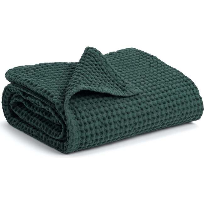 Waffle Baby Blanket, Hunter - Blankets - 1
