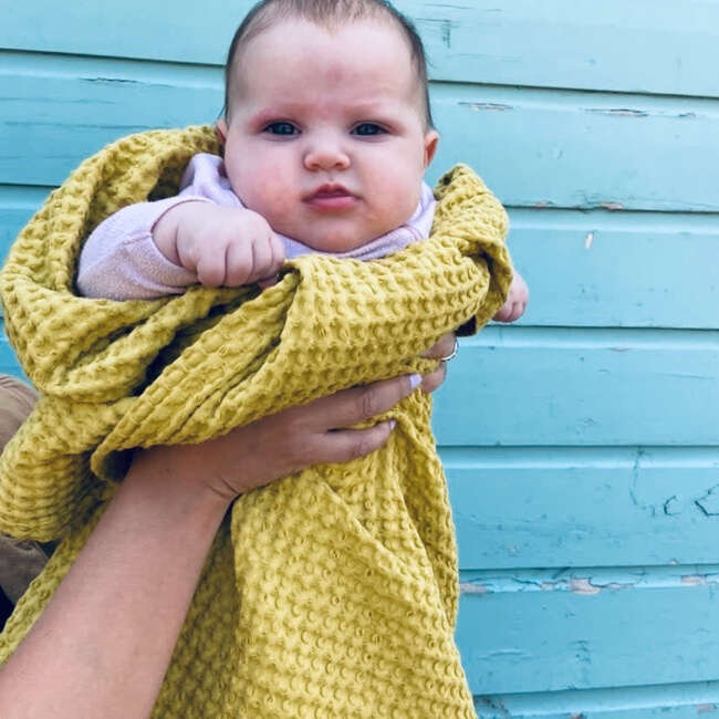 Waffle Baby Blanket, Pear