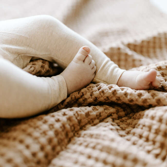 Waffle Baby Blanket, Clay - Blankets - 3