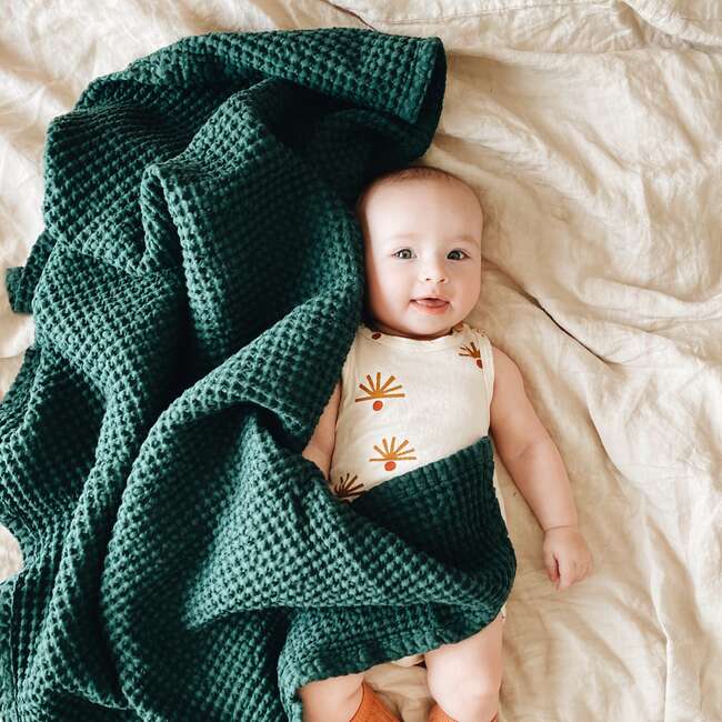 Waffle Baby Blanket, Hunter