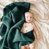 Waffle Baby Blanket, Hunter - Blankets - 2 - thumbnail