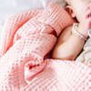 Waffle Baby Blanket, Blush - Blankets - 4