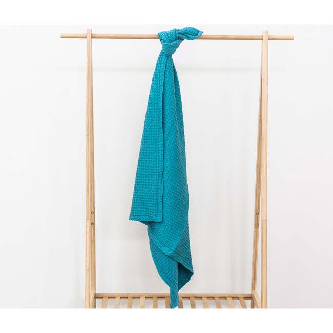 Waffle Baby Blanket, Teal - Blankets - 3