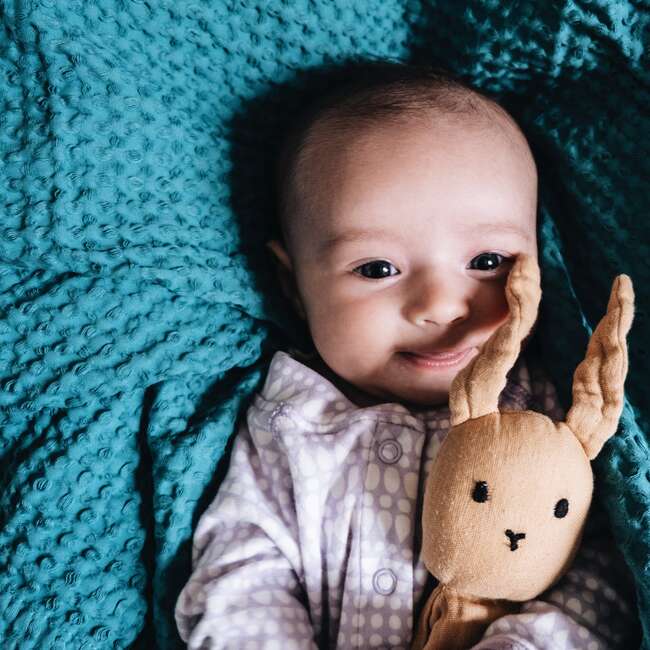 Waffle Baby Blanket, Teal - Blankets - 4