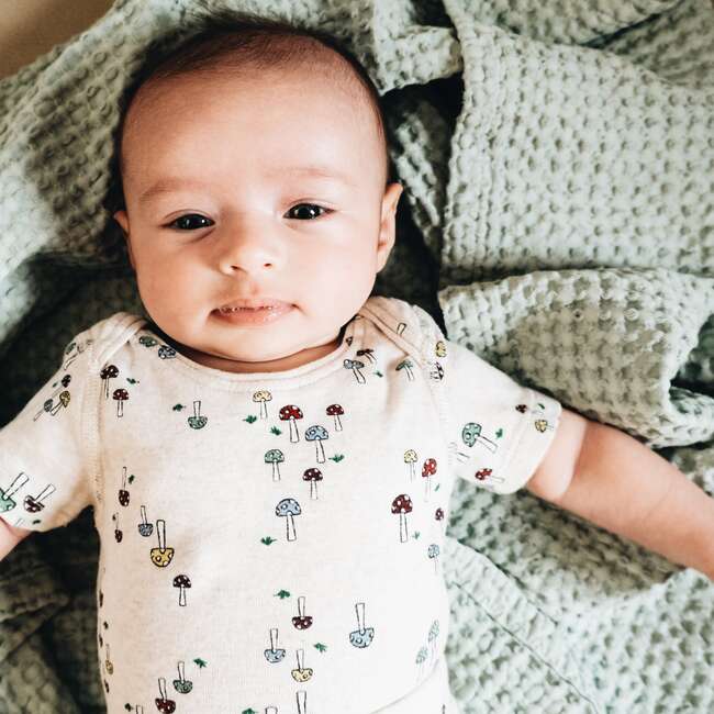 Waffle Baby Blanket, Sage - Blankets - 4