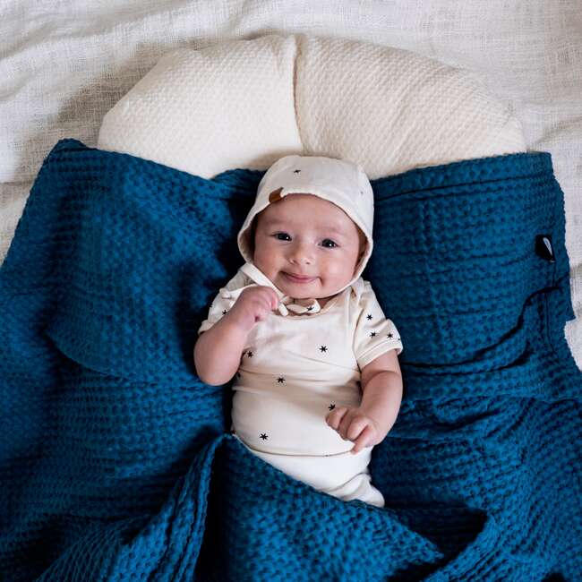 Waffle Baby Blanket, Ocean - Blankets - 4