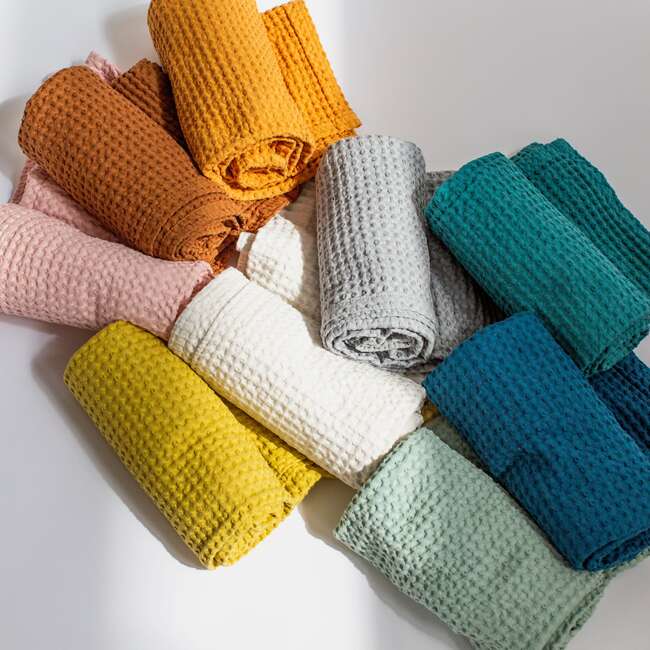 Waffle Baby Blanket, Teal - Blankets - 5