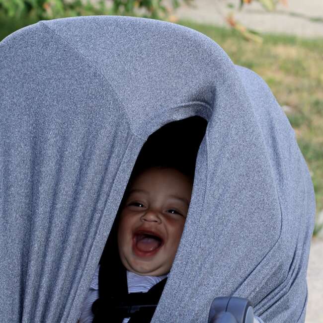 Car Seat Canopy/Nursing Cover, Grey - Car Seat Accessories - 3
