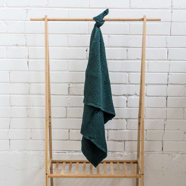 Waffle Baby Blanket, Hunter - Blankets - 7