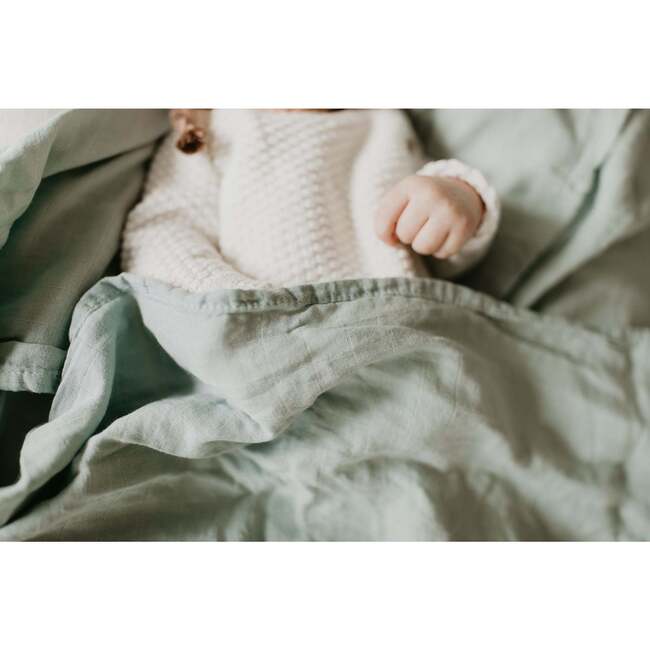 Bamboo Muslin Swaddle Blanket, Sage - Swaddles - 3