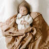 Bamboo Muslin Swaddle Blanket, Clay - Swaddles - 2