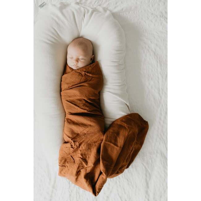 Bamboo Muslin Swaddle Blanket, Sienna - Swaddles - 4