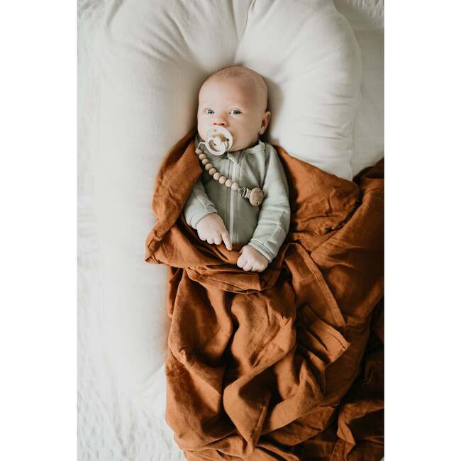 Bamboo Muslin Swaddle Blanket, Sienna - Swaddles - 5