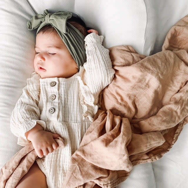 Bamboo Muslin Swaddle Blanket, Clay - Swaddles - 4
