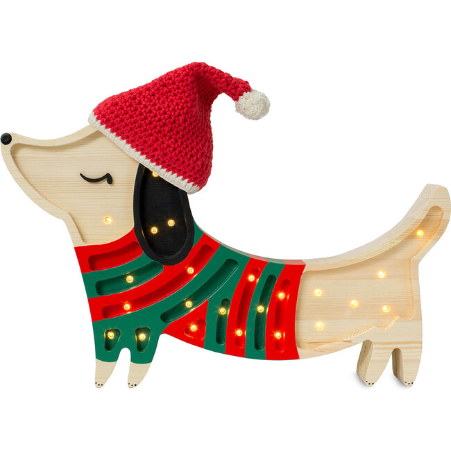Christmas Puppy Lamp, Red/Green