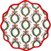 Round Scalloped Placemats - Holiday Wreath, Rosebud - Tabletop - 1 - thumbnail