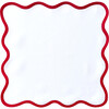 Square Scalloped Napkins - White with Rosebud Trim - Tabletop - 1 - thumbnail