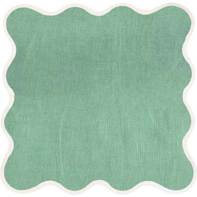 Linen Scalloped Napkins, Garden Green - Tabletop - 1