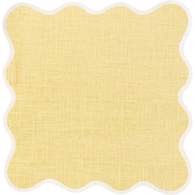 Linen Scalloped Napkins, Buttercup Yellow