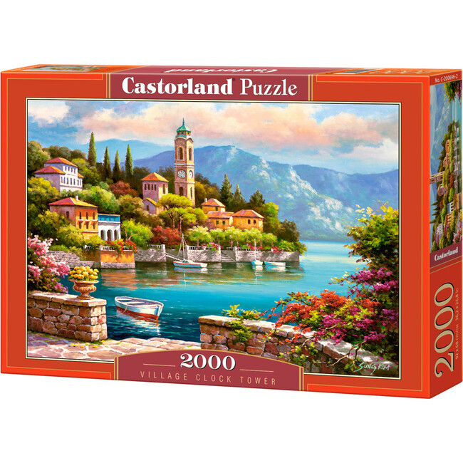 Village Clock Tower 2000 Piece Jigsaw Puzzle