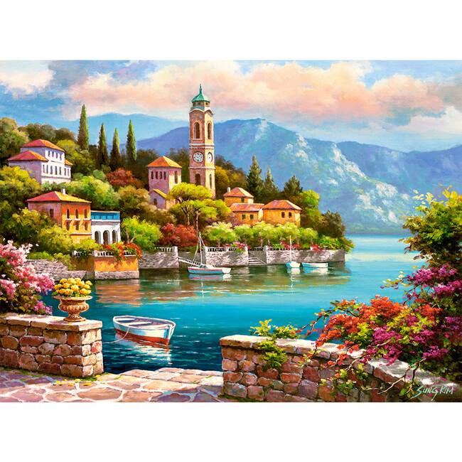Village Clock Tower 2000 Piece Jigsaw Puzzle - Puzzles - 2