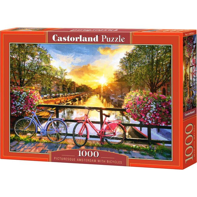 Picturesque Amsterdam with Bicycles 1000 Piece Jigsaw Puzzle - Puzzles - 1