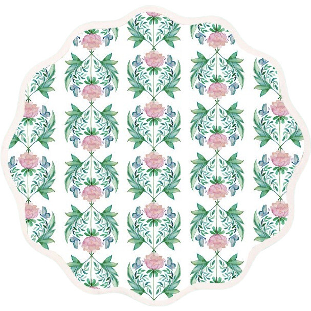 Round Scalloped Placemats - Garden Rose