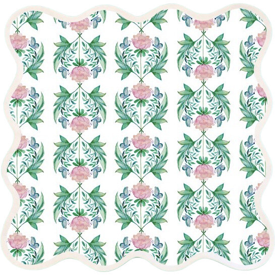Square Scalloped Placemats - Garden Rose