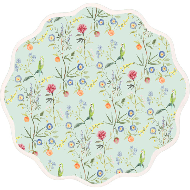 Round Scalloped Placemats - Jardin de Fleurs, Sage