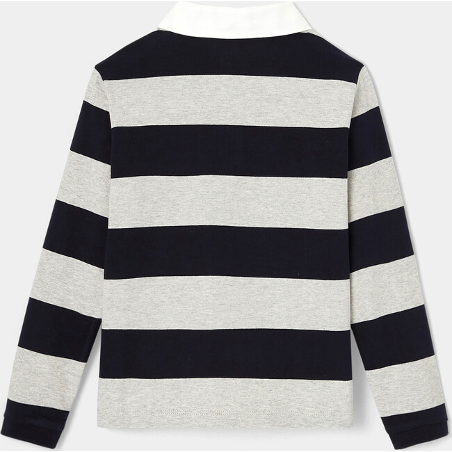 Long Sleeve Polo, Navy Grey - Polo Shirts - 2