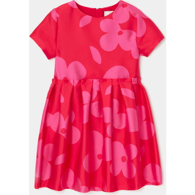 Holiday Jacquard Dress, Pink Redrk Beige - Dresses - 1