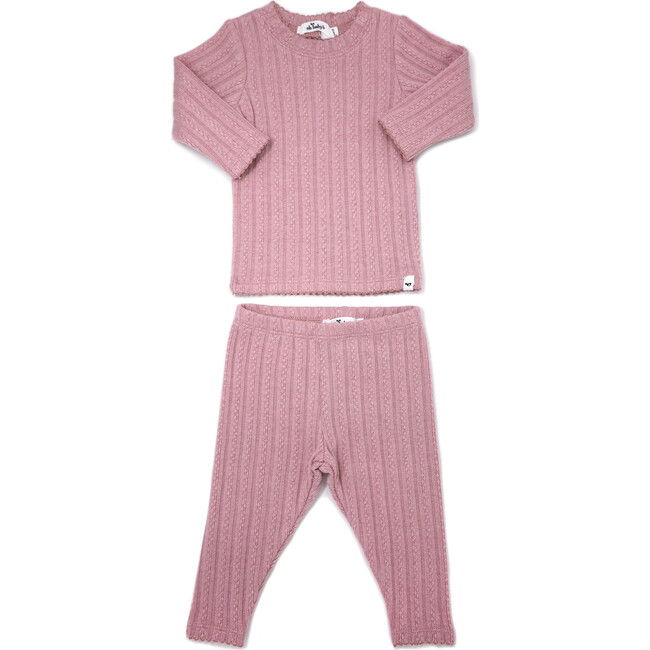 Two Piece Set in Lettuce Edge Cable, Blush