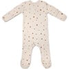 Footie in Toasted Nut Mini Star Print, Sand - Bodysuits - 1 - thumbnail